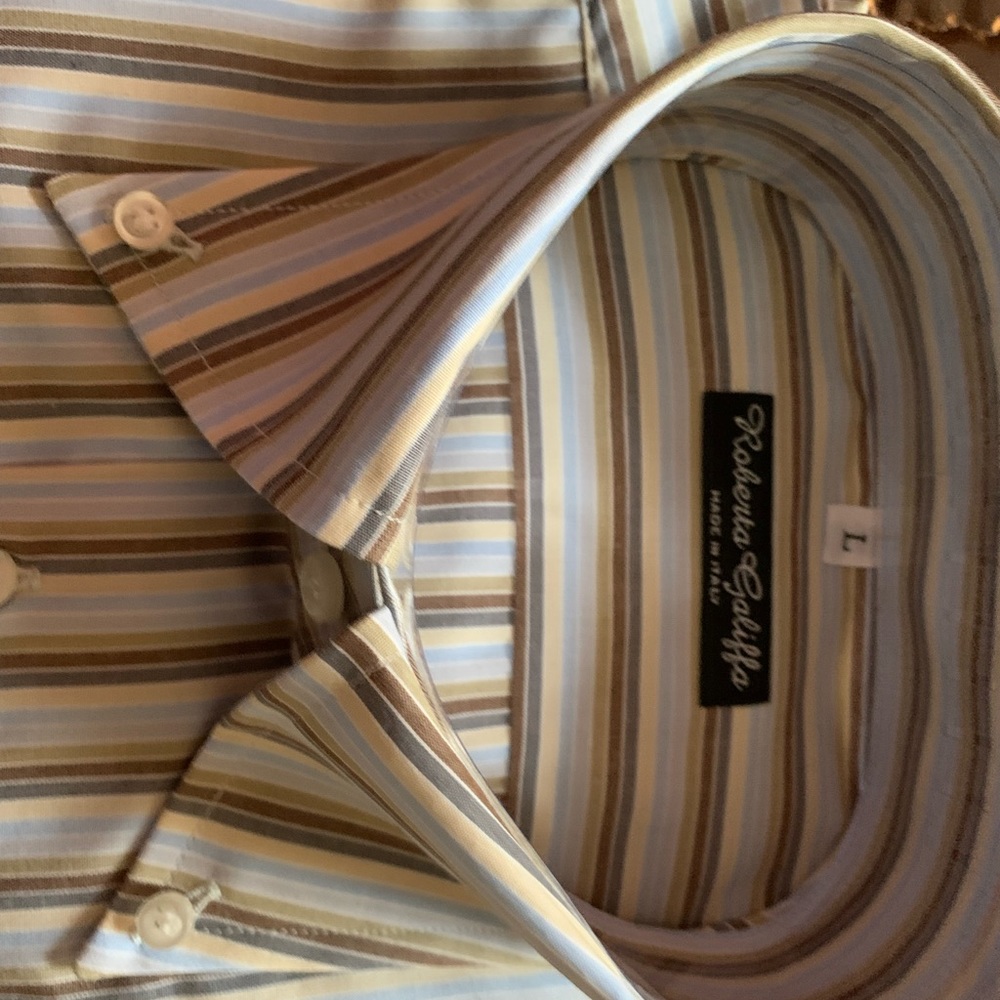 Men’s new dress shirts, size L, made in Italy, 100% cotton